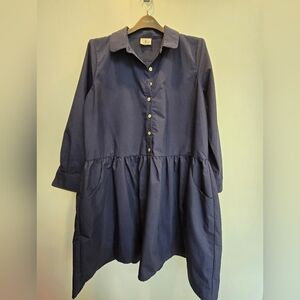 Blue Tuckernuck Drop Waist Shirt Dress XXL